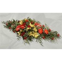 With Sympathy Flowers - Yellow and Red Double Ended Spray 4ft